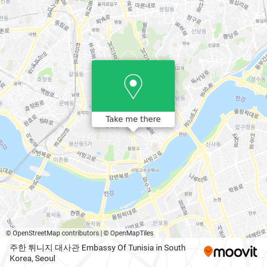 주한 튀니지 대사관 Embassy Of Tunisia in South Korea map