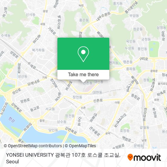 YONSEI UNIVERSITY 광복관 107호 로스쿨 조교실 map