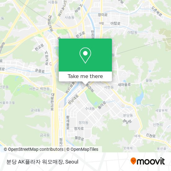 분당 AK플라자 워모매장 map