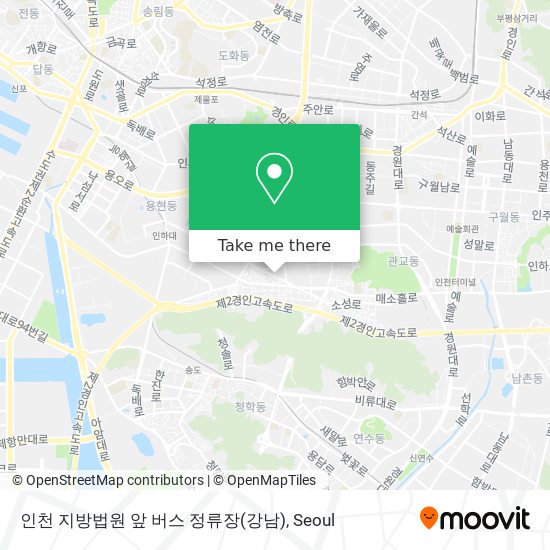 인천 지방법원 앞 버스 정류장(강남) map