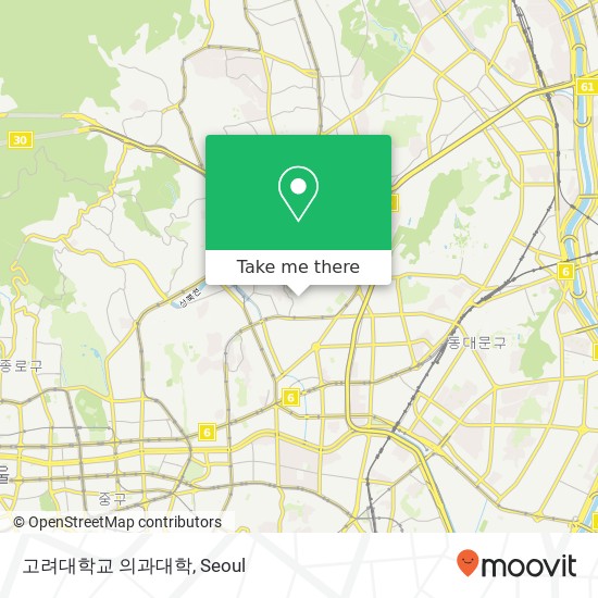 고려대학교 의과대학 map