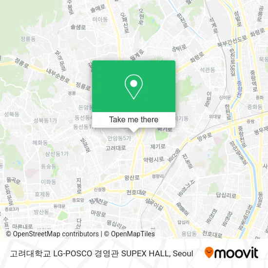 고려대학교 LG-POSCO 경영관 SUPEX HALL map