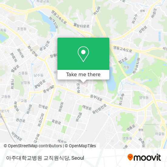 아주대학교병원 교직원식당 map