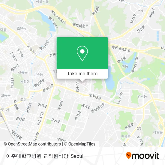 아주대학교병원 교직원식당 map