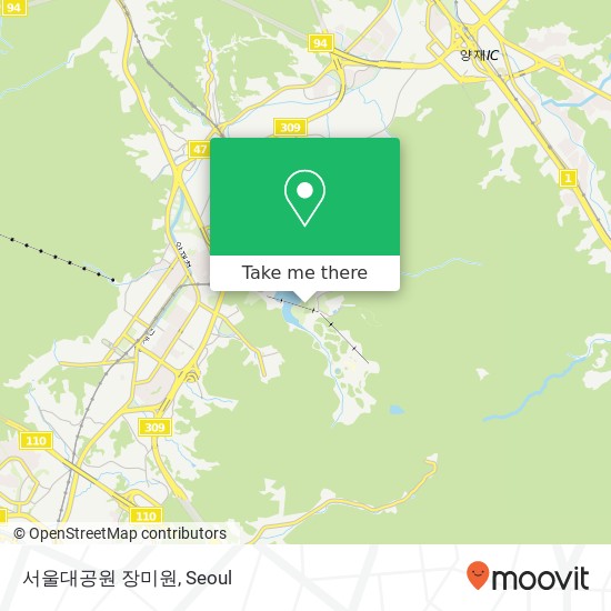 서울대공원 장미원 map