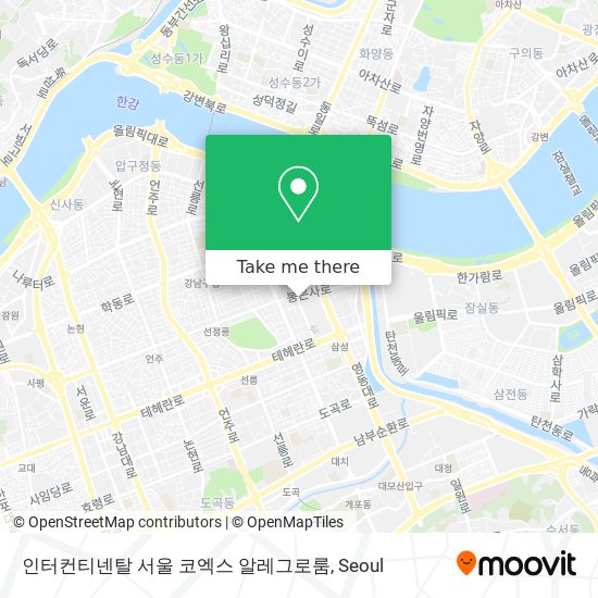 인터컨티넨탈 서울 코엑스 알레그로룸 map