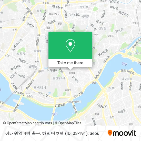 이태원역 4번 출구, 해밀턴호텔 (ID: 03-191) map