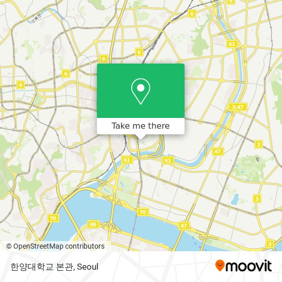 한양대학교 본관 map