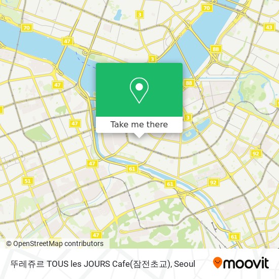 뚜레쥬르 TOUS les JOURS Cafe(잠전초교) map