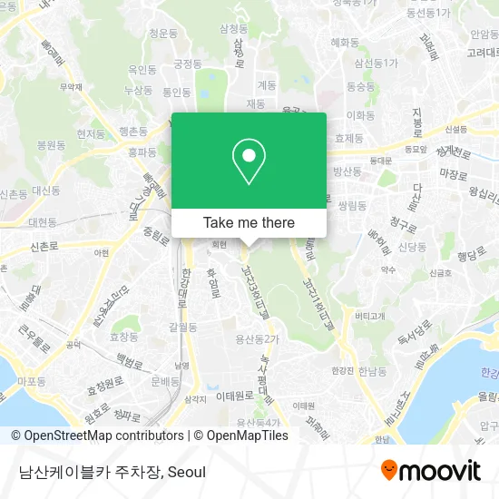 남산케이블카 주차장 map