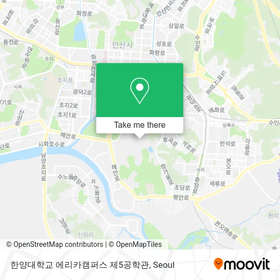 한양대학교 에리카캠퍼스 제5공학관 map