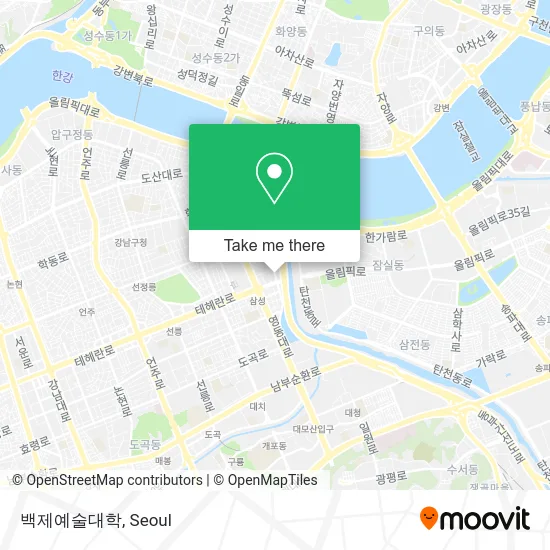 백제예술대학 map