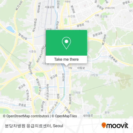 분당차병원 응급의료센터 map