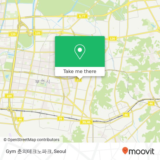 Gym 춘의테크노파크 map