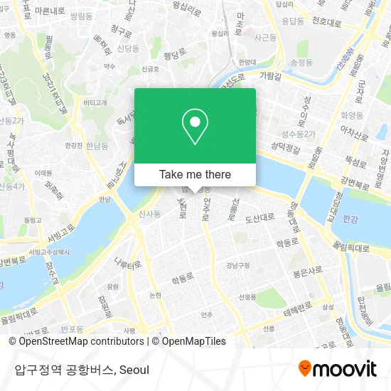 압구정역 공항버스 map
