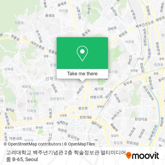 고려대학교 백주년기념관 2층 학술정보관 멀티미디어룸 B-65 map