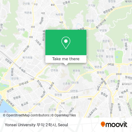 Yonsei University 무악 2학사 map