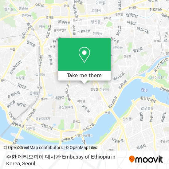 주한 에티오피아 대사관 Embassy of Ethiopia in Korea map