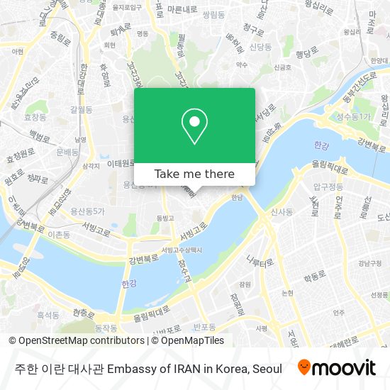 주한 이란 대사관 Embassy of IRAN in Korea map