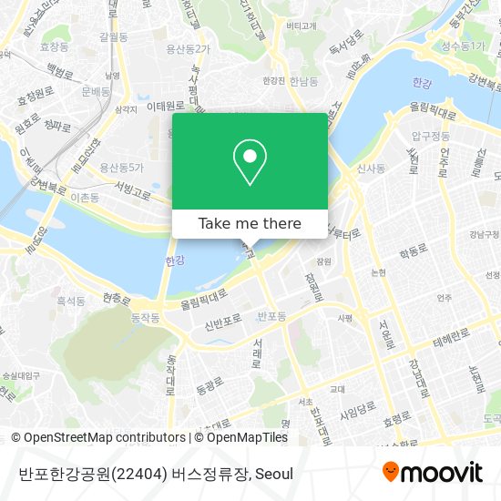 반포한강공원(22404) 버스정류장 map
