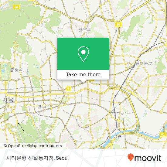 시티은행 신설동지점 map