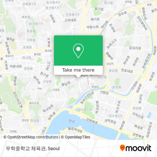 무학중학교 체육관 map