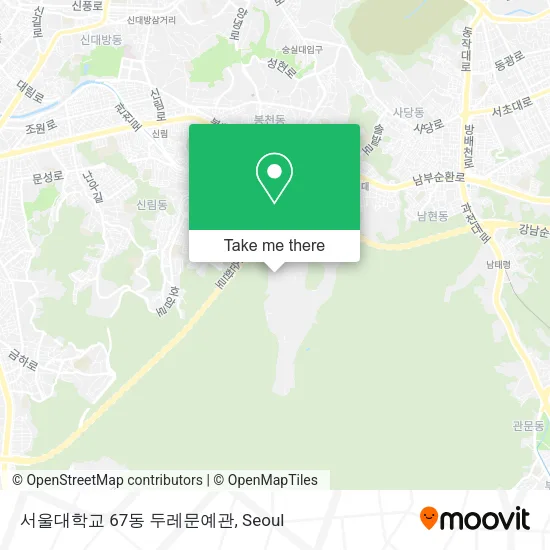 서울대학교 67동 두레문예관 map
