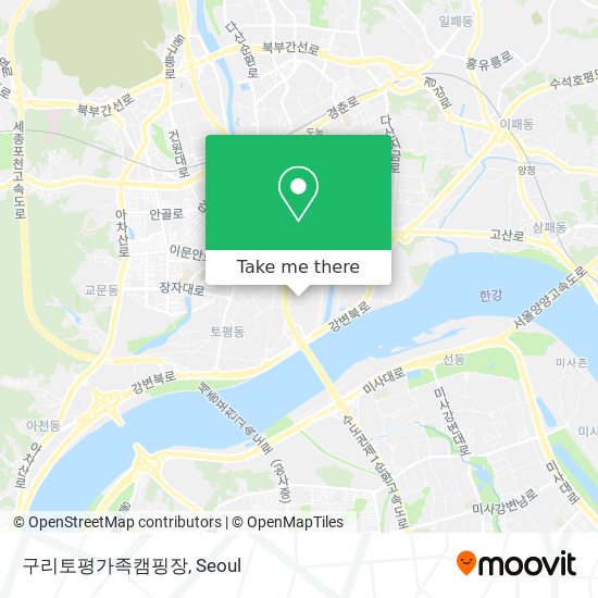 구리토평가족캠핑장 map