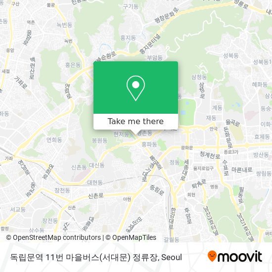 독립문역 11번 마을버스(서대문) 정류장 map
