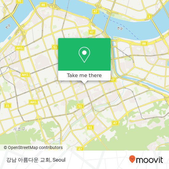 강남 아름다운 교회 map