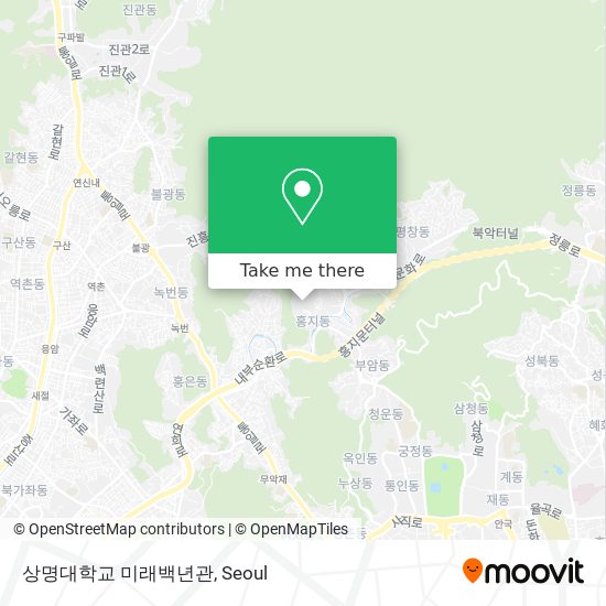 상명대학교 미래백년관 map