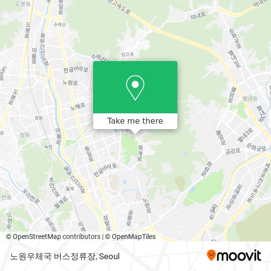 노원우체국 버스정류장 map