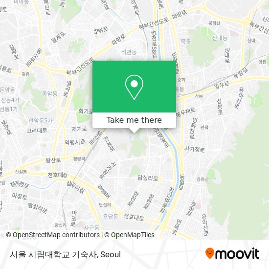 서울 시립대학교 기숙사 map