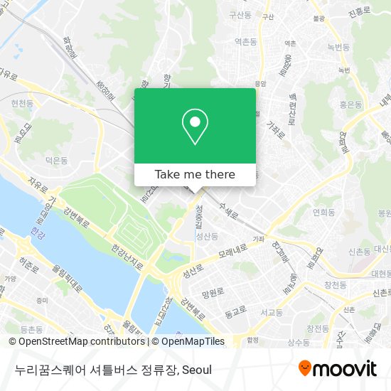 누리꿈스퀘어 셔틀버스 정류장 map