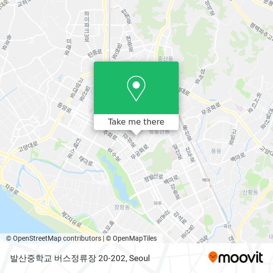 발산중학교 버스정류장 20-202 map