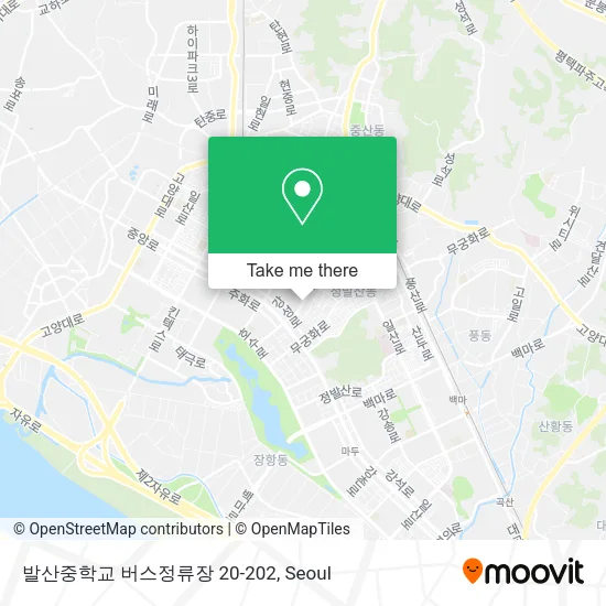 발산중학교 버스정류장 20-202 map