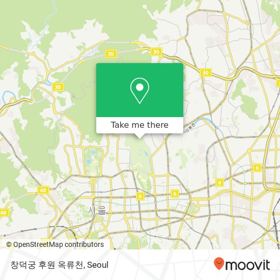 창덕궁 후원 옥류천 map