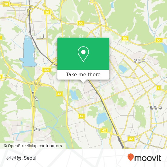 천천동 map