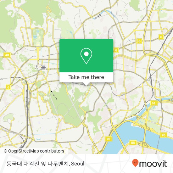 동국대 대각전 앞 나무벤치 map