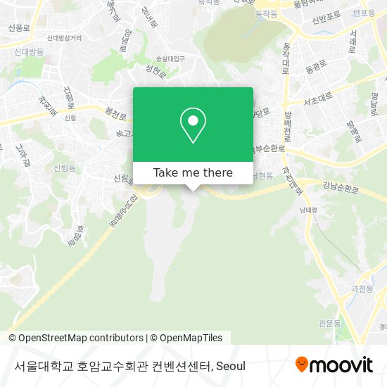 서울대학교 호암교수회관 컨벤션센터 map