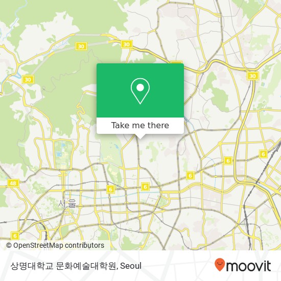 상명대학교 문화예술대학원 map