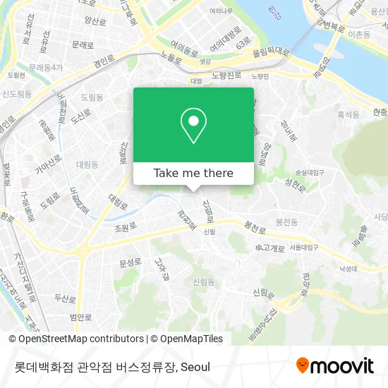 롯데백화점 관악점 버스정류장 map
