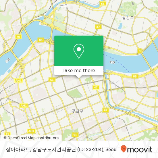 상아아파트, 강남구도시관리공단 (ID: 23-204) map