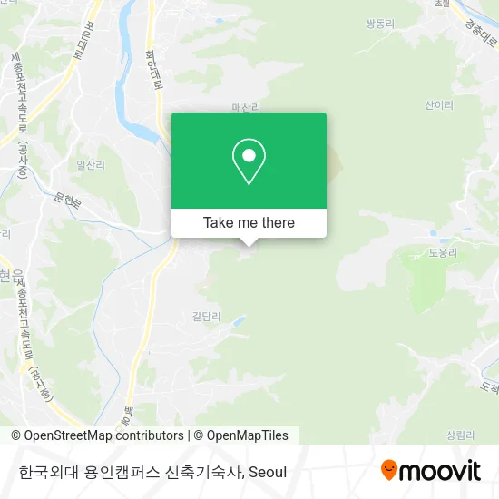 한국외대 용인캠퍼스 신축기숙사 map