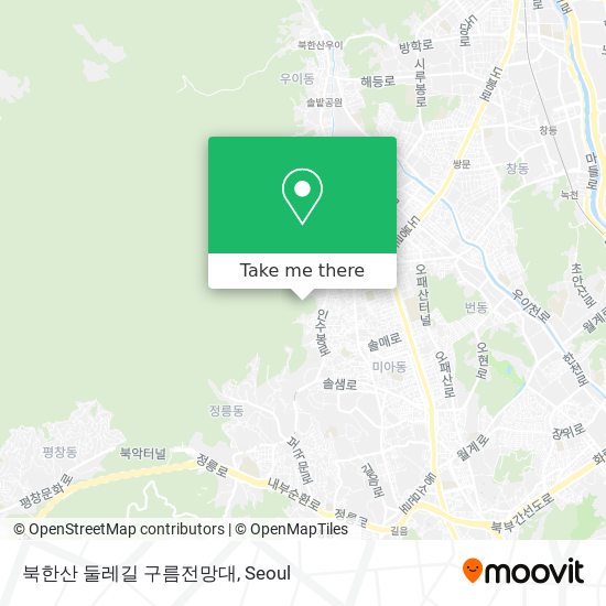북한산 둘레길 구름전망대 map