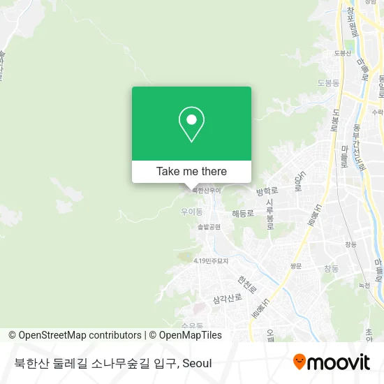 북한산 둘레길 소나무숲길 입구 map