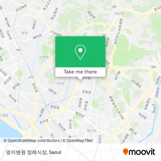 명지병원 장례식장 map