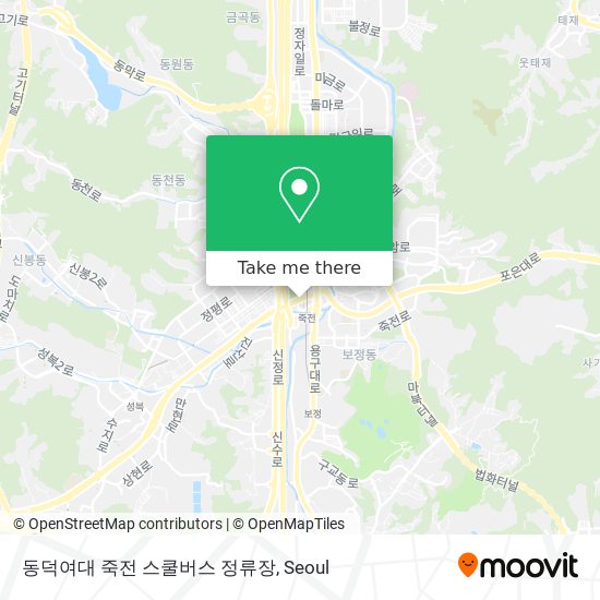 동덕여대 죽전 스쿨버스 정류장 map