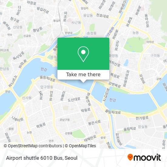Airport shuttle 6010 Bus map