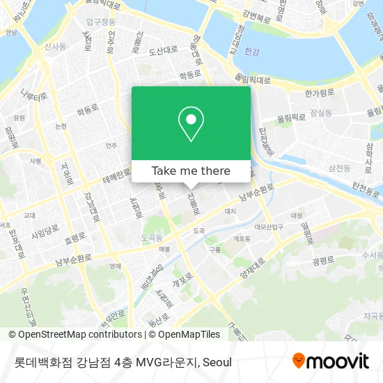 롯데백화점 강남점 4층 MVG라운지 map